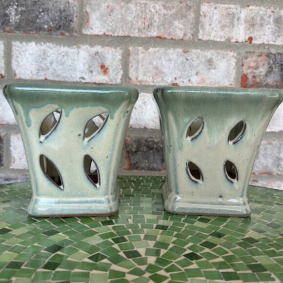 Orchid Pots Glazed Designer Style Light Green - Picture 2 of 10